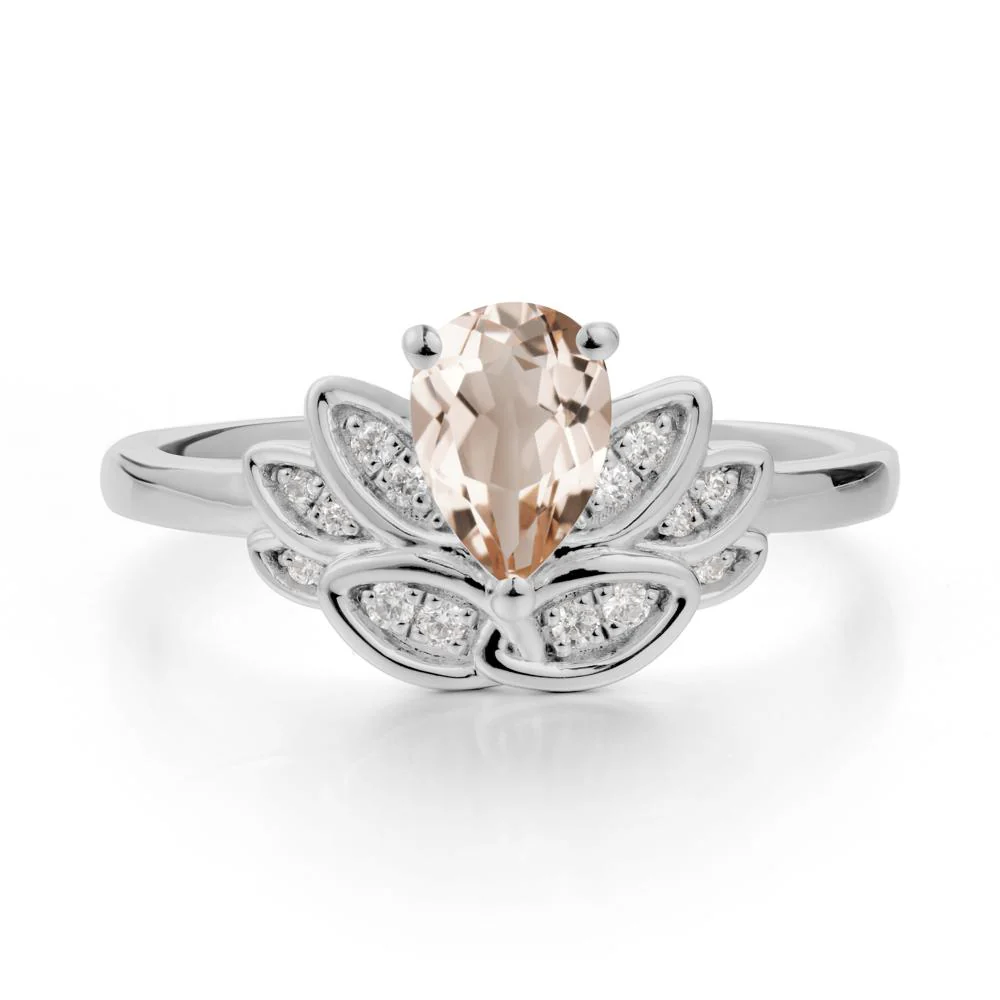 Teardrop Morganite Petal Ring - Image 8