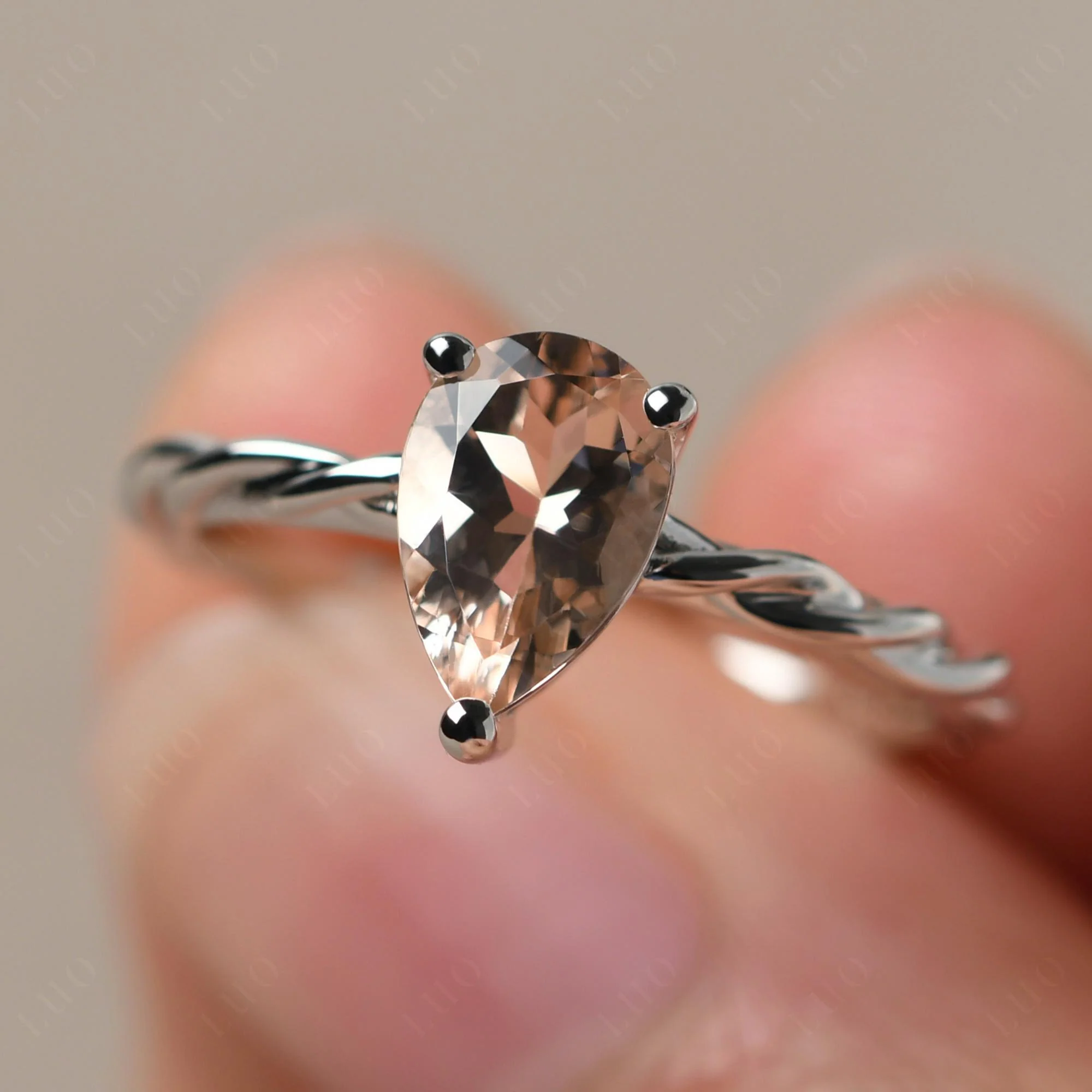 Morganite Twisted Rope Ring - Image 10