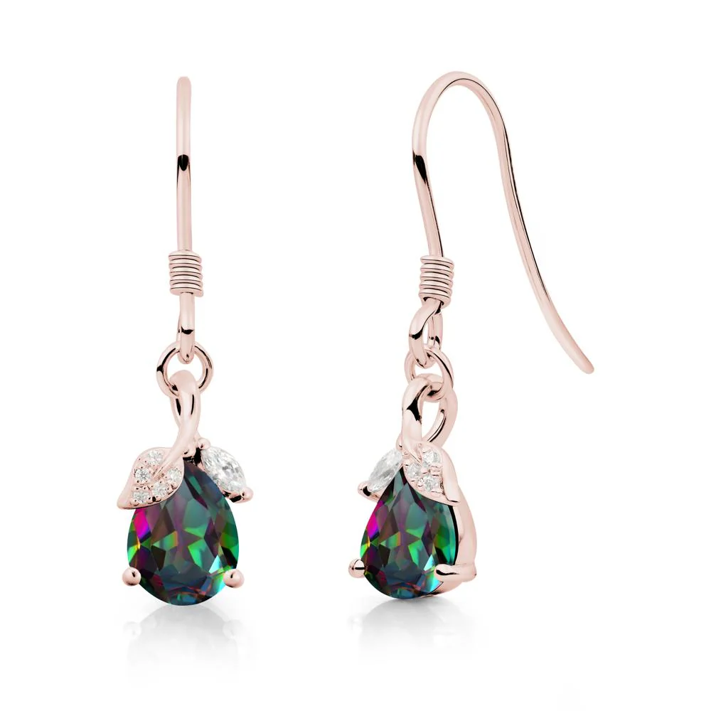 Teardrop Mystic Topaz French Hook Earrings - Image 7