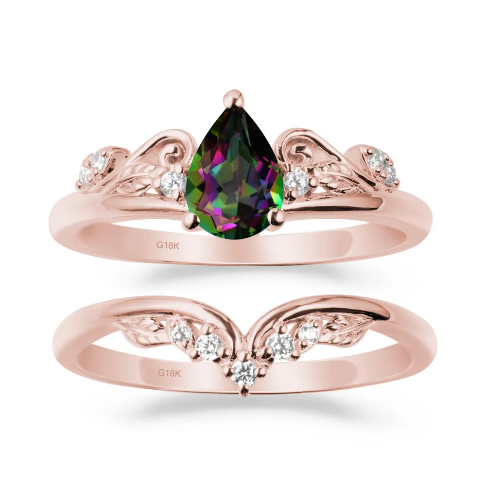 Teardrop Mystic Topaz Promise Ring Set - Image 4