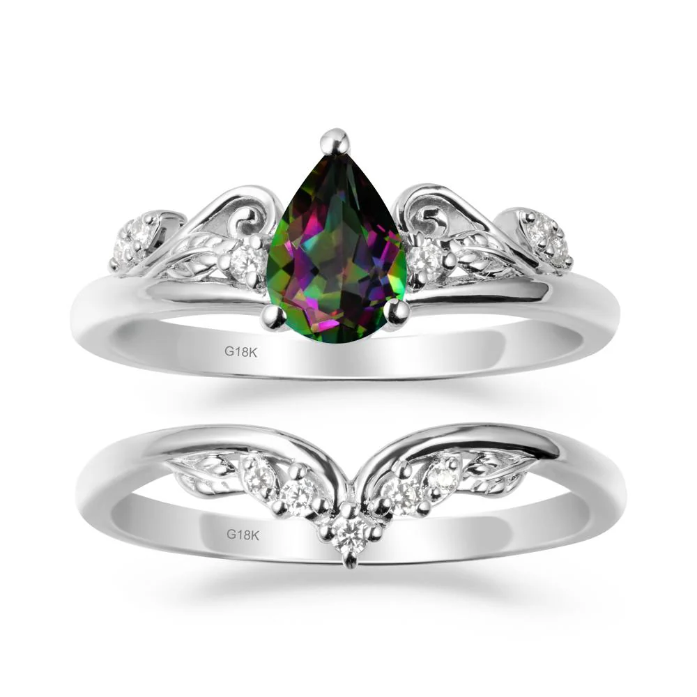 Teardrop Mystic Topaz Promise Ring Set - Image 5