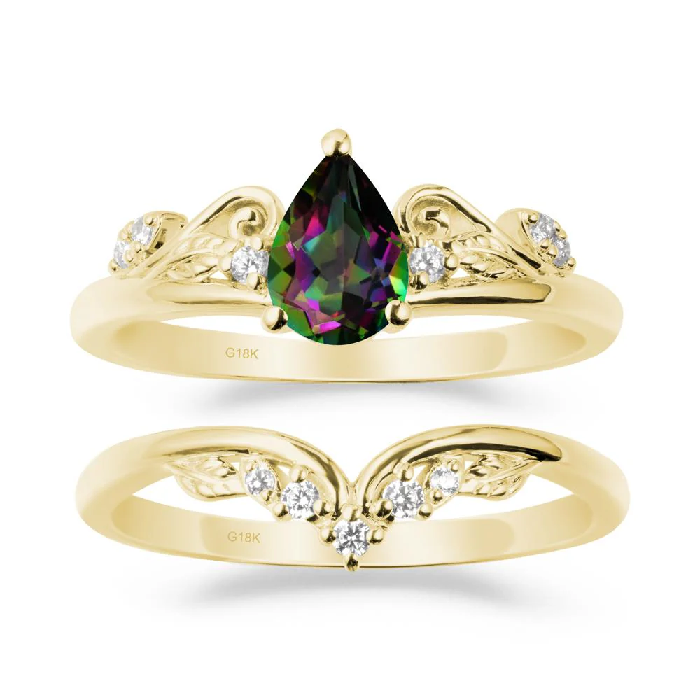 Teardrop Mystic Topaz Promise Ring Set - Image 6