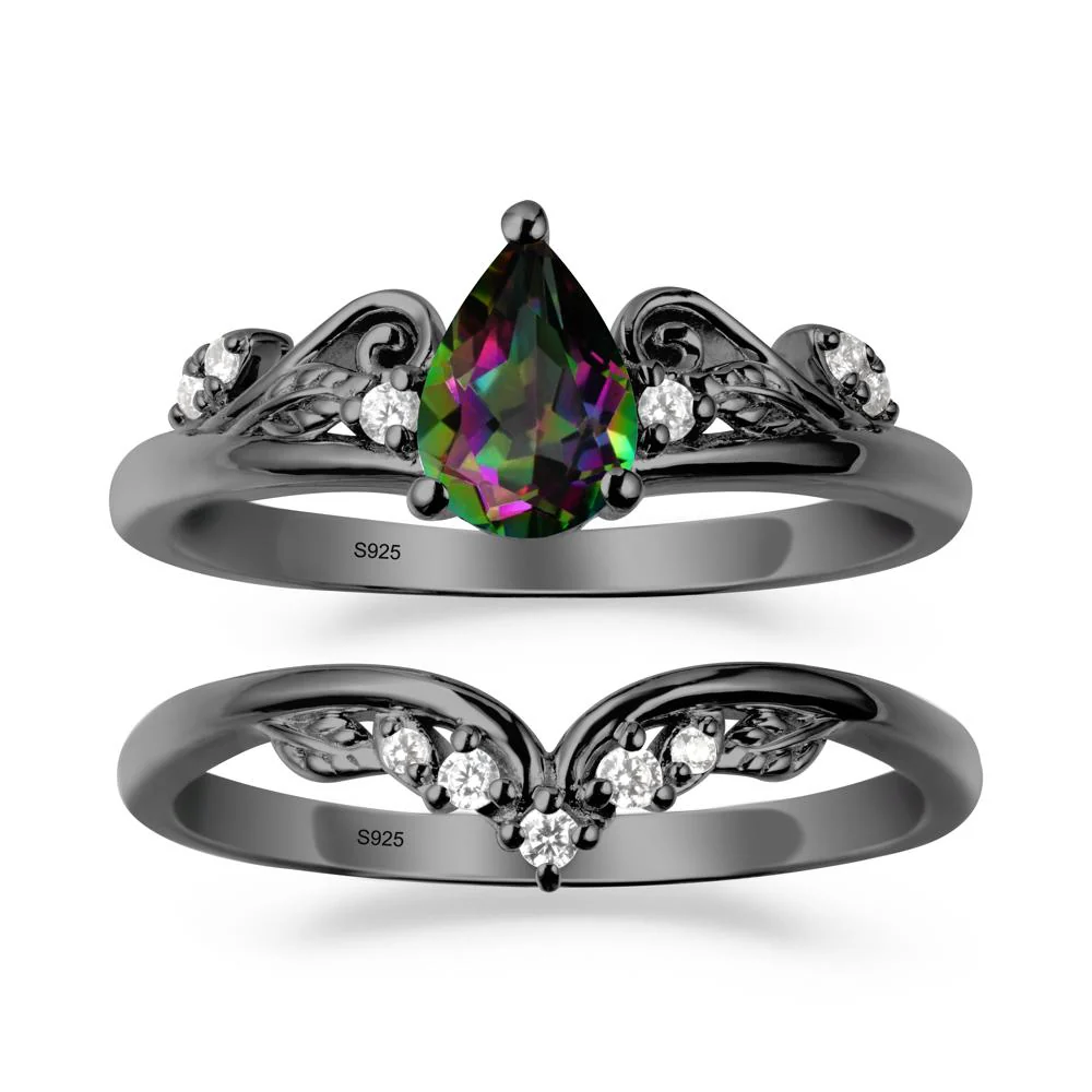 Teardrop Mystic Topaz Promise Ring Set - Image 7