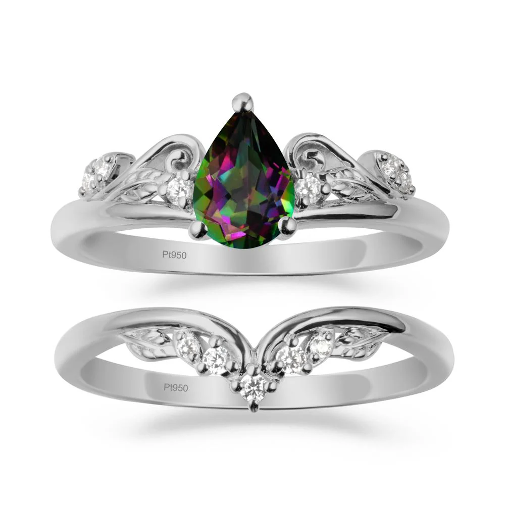 Teardrop Mystic Topaz Promise Ring Set - Image 8