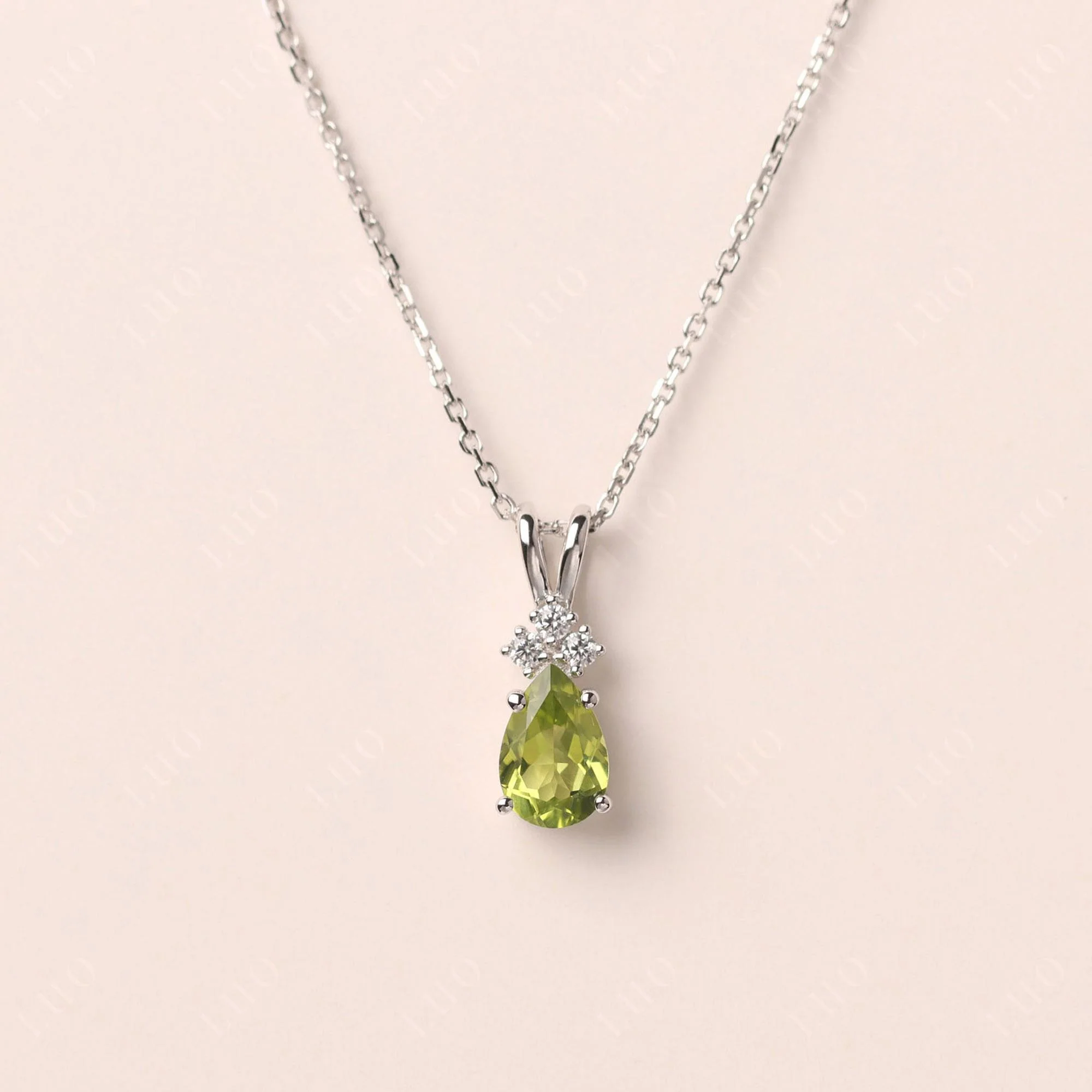 Pear Shaped Peridot Necklace - Image 10