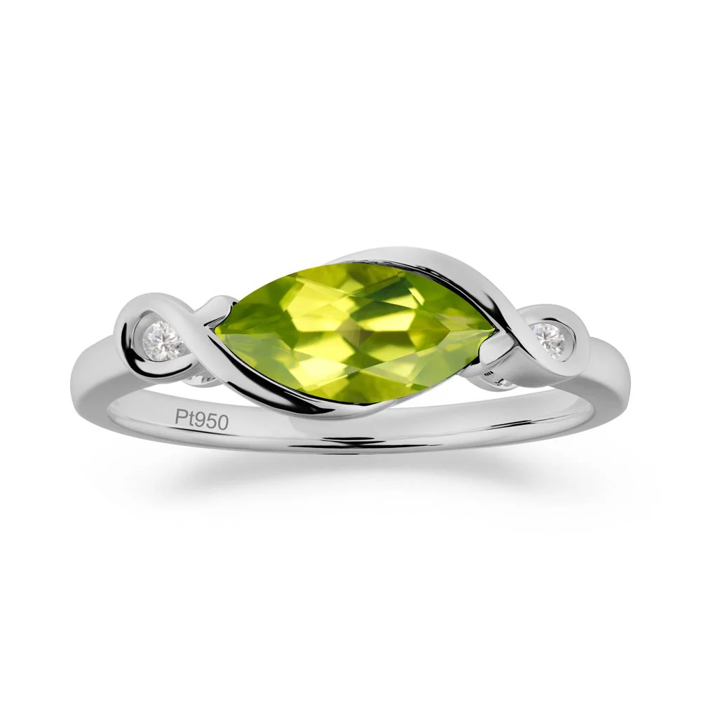 Teardrop Peridot Pave Bow Ring - Image 5