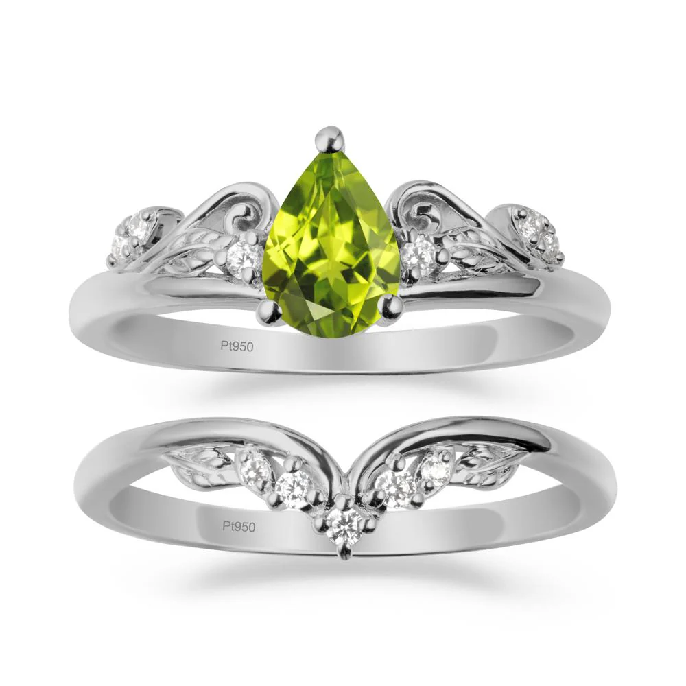 Teardrop Peridot Promise Ring Set - Image 8