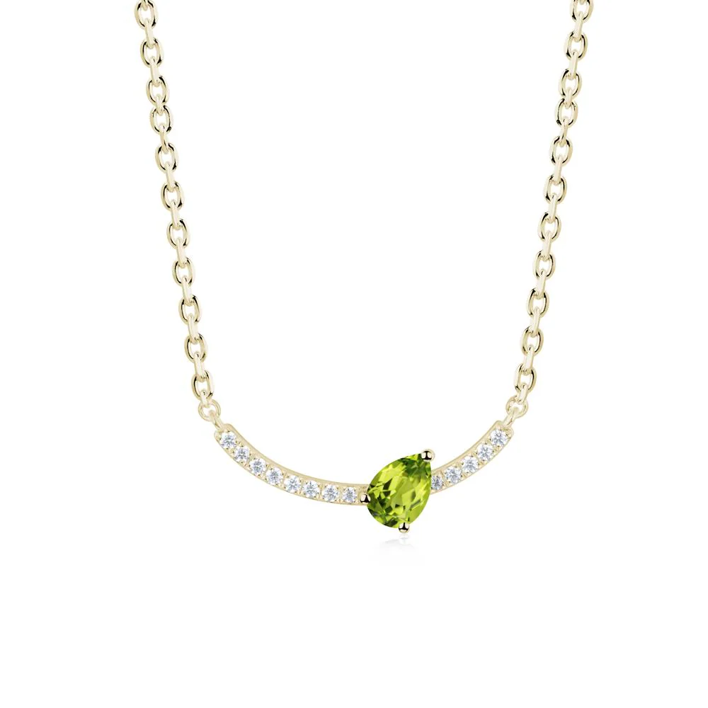 Teardrop Peridot Smile Necklace - Image 2