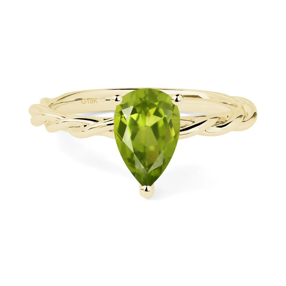 Teardrop Peridot Solitaire Ring - Image 8