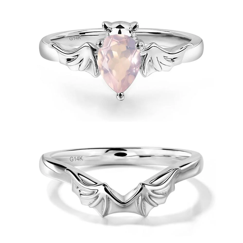 Rose Quartz Bat Engagement Ring - Image 13
