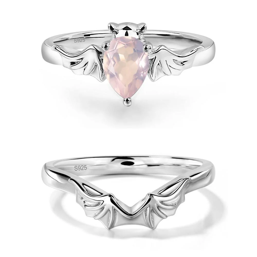 Rose Quartz Bat Engagement Ring - Image 27