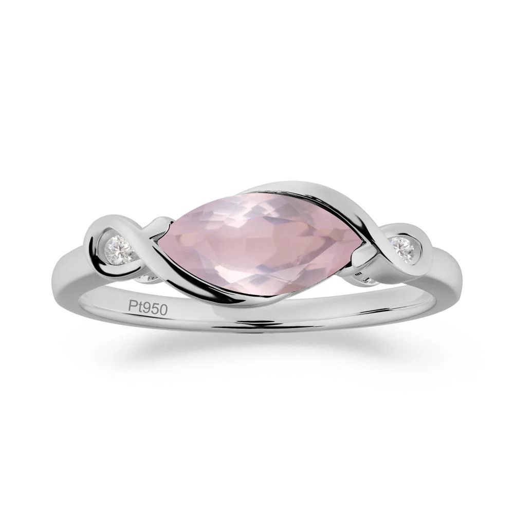 Teardrop Rose Quartz Infinity Knot Ring