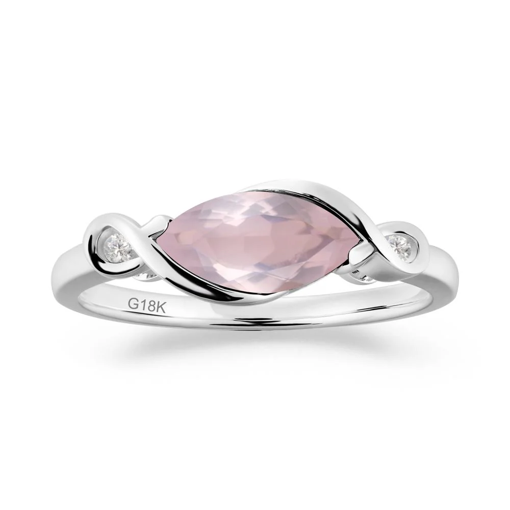 Teardrop Rose Quartz Infinity Knot Ring - Image 3