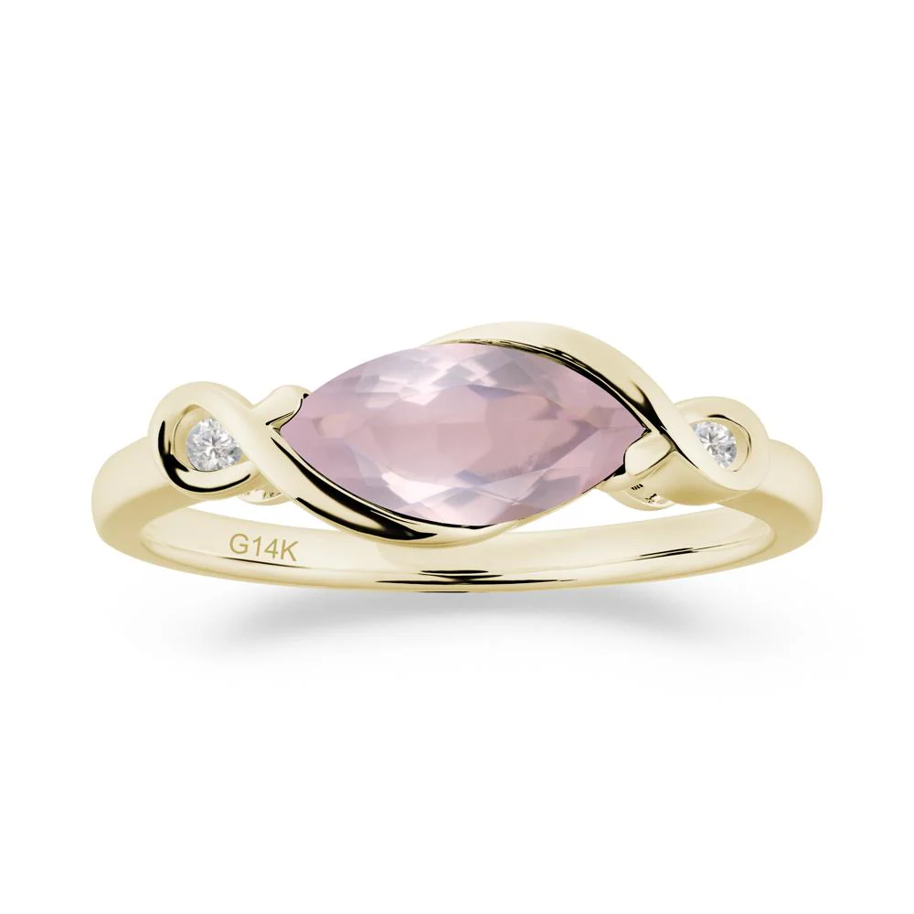 Teardrop Rose Quartz Infinity Knot Ring - Image 5