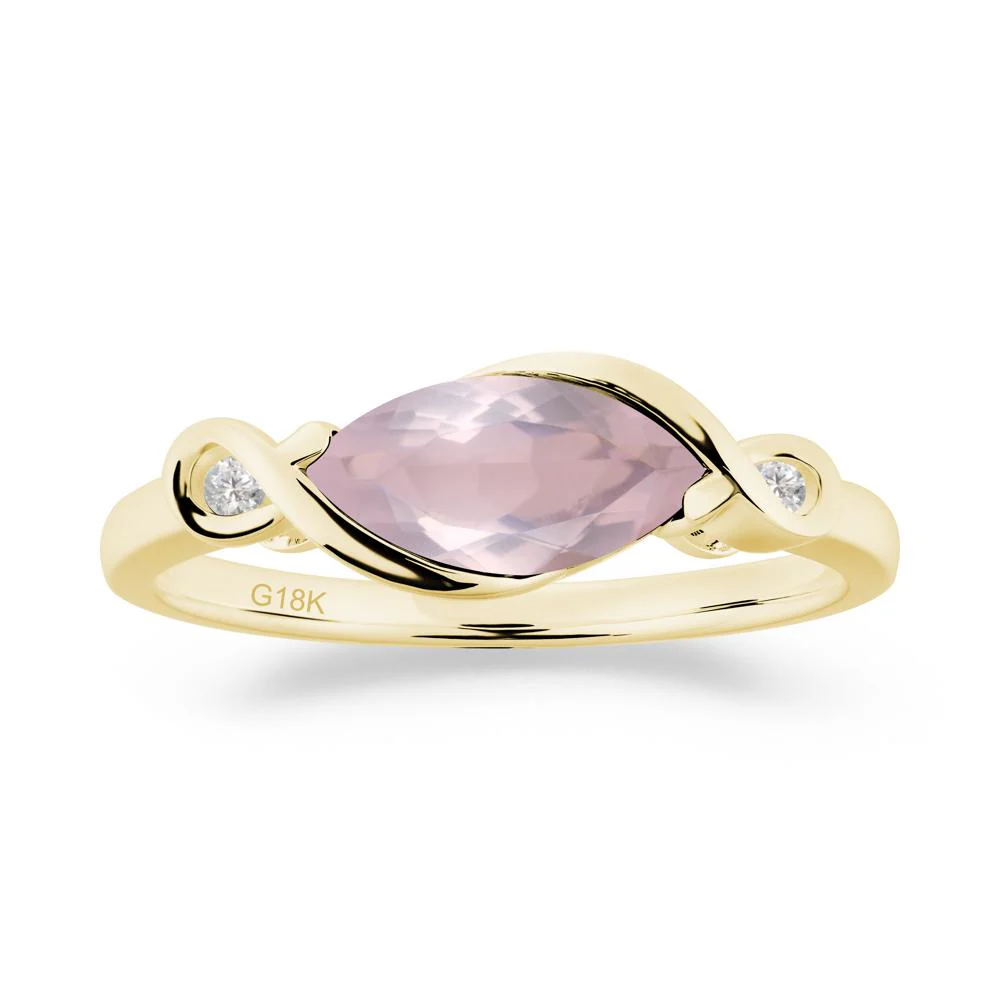 Teardrop Rose Quartz Infinity Knot Ring - Image 6