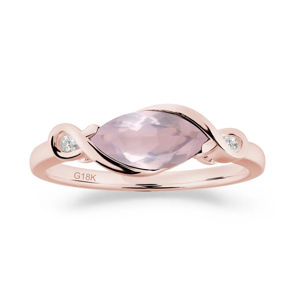 Teardrop Rose Quartz Infinity Knot Ring - Image 9