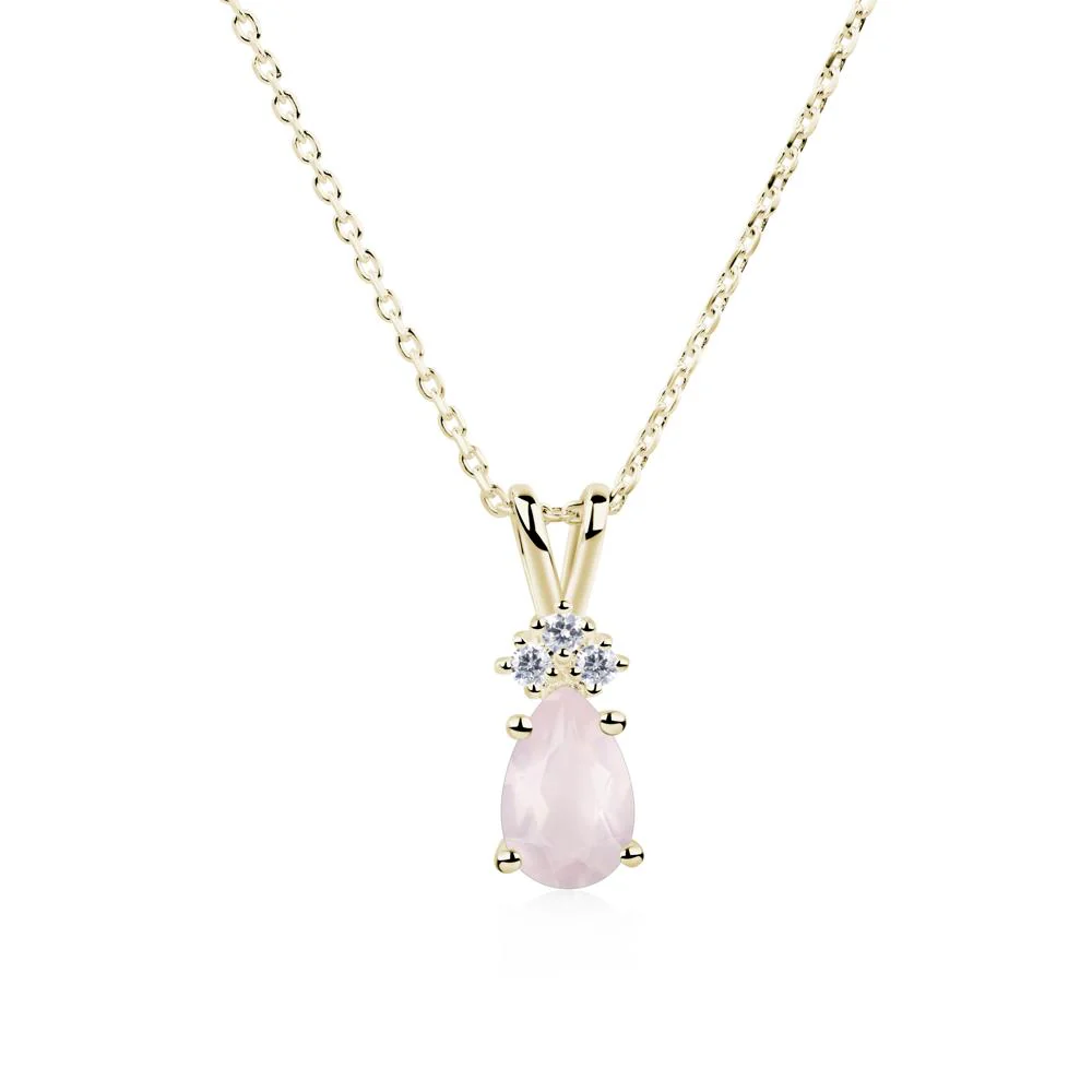 Pear Shaped Rose Quartz Necklace - Image 4