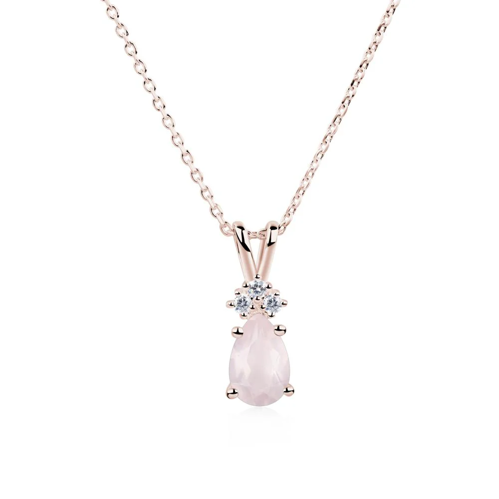 Pear Shaped Rose Quartz Necklace - Image 5