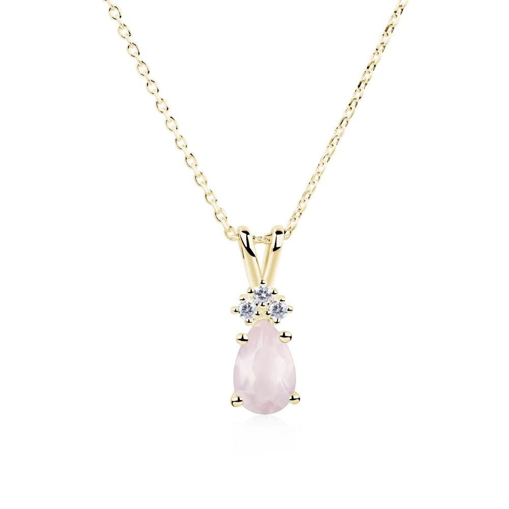 Pear Shaped Rose Quartz Necklace - Image 8