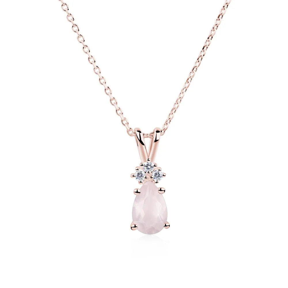 Pear Shaped Rose Quartz Necklace - Image 9