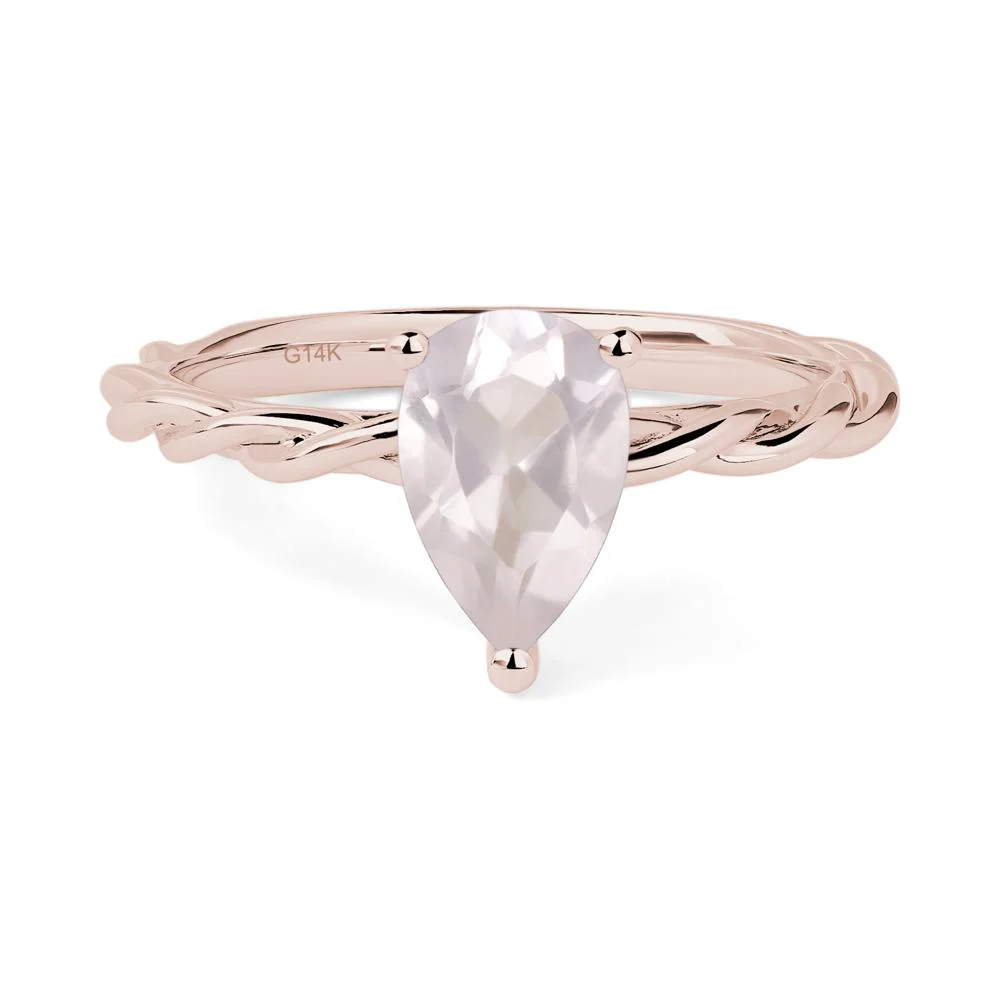 Rose Quartz Rope Engagement Ring - Image 5