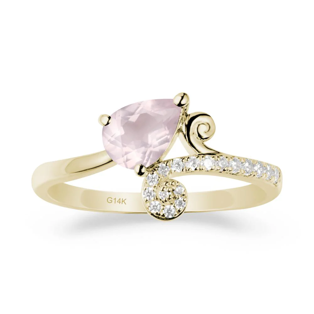 Teardrop Rose Quartz Swirl Ring