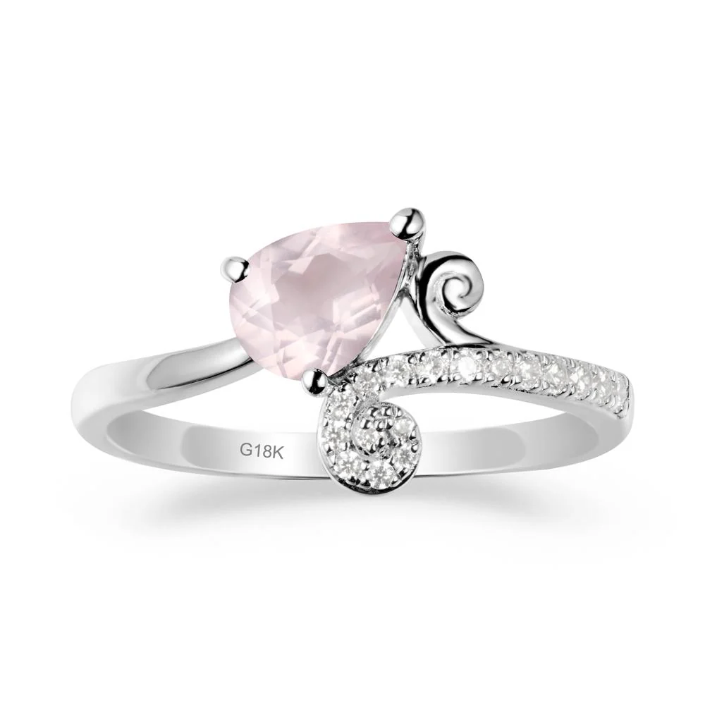 Teardrop Rose Quartz Swirl Ring - Image 5