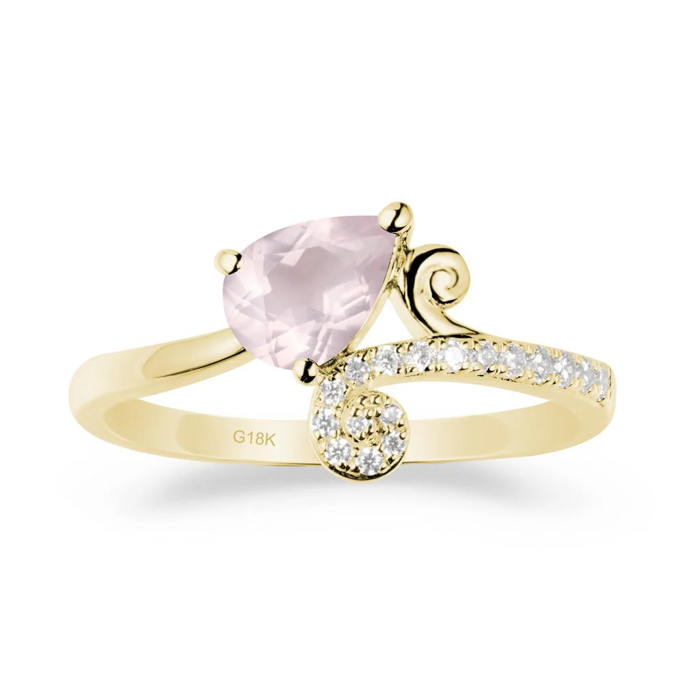 Teardrop Rose Quartz Swirl Ring - Image 6