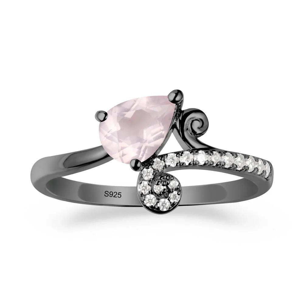 Teardrop Rose Quartz Swirl Ring - Image 7