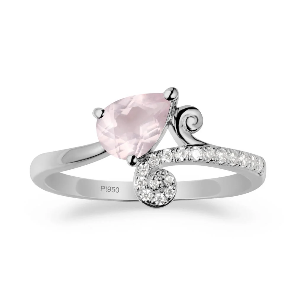 Teardrop Rose Quartz Swirl Ring - Image 8