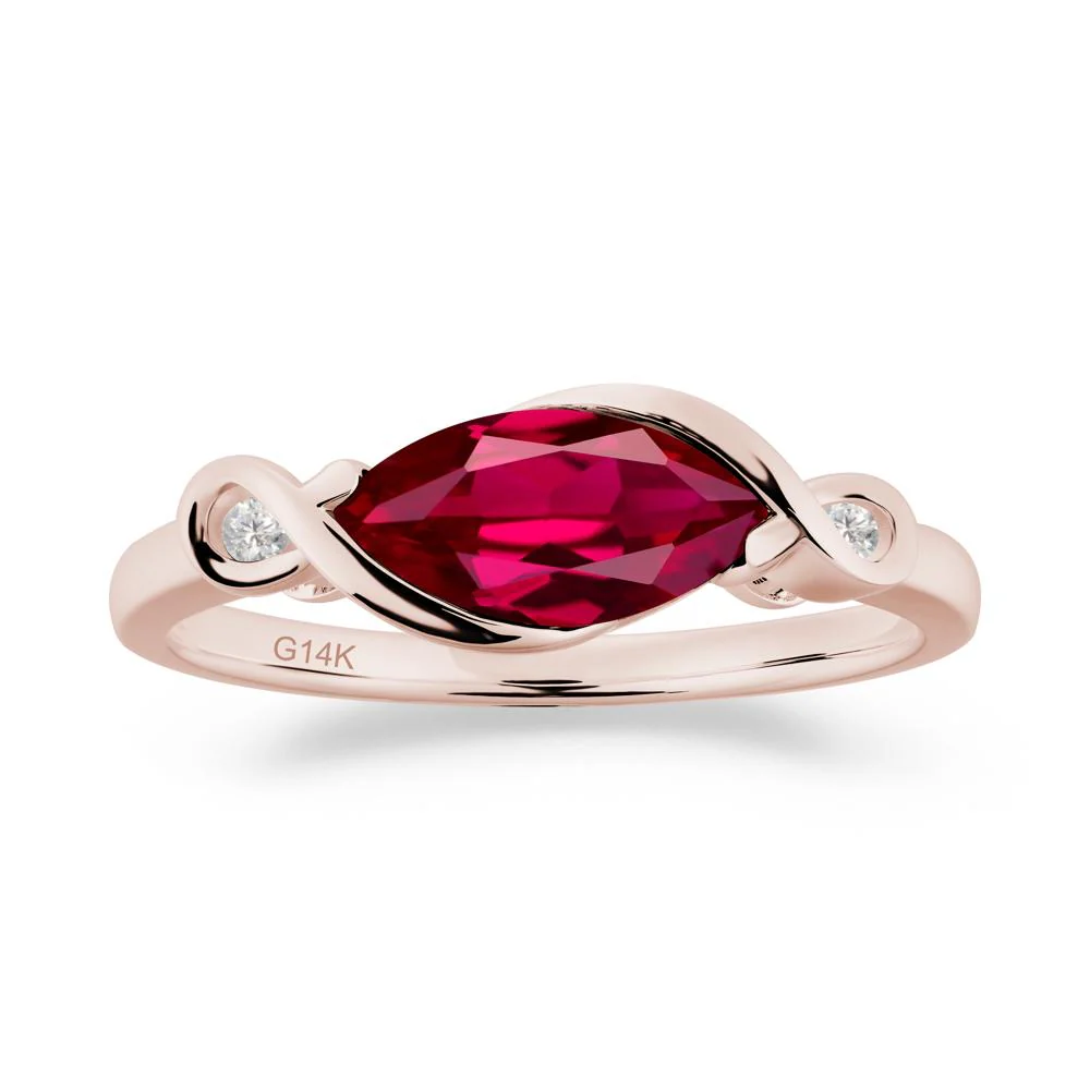 Teardrop Ruby Infinity Knot Ring - Image 3