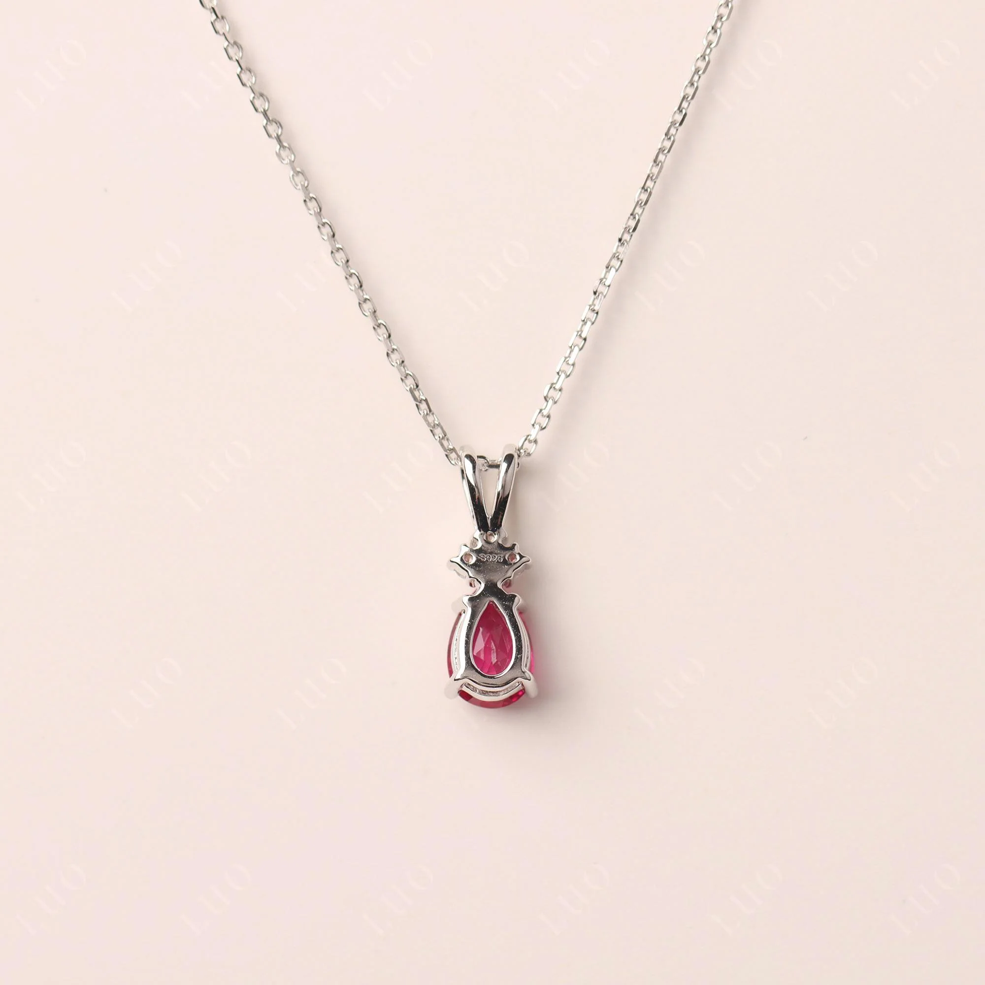 Pear Shaped Ruby Necklace - Image 12