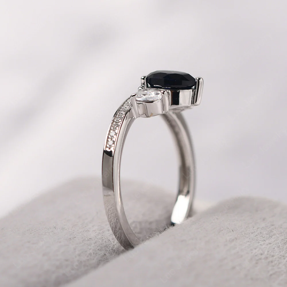 Sapphire Three Stone Pear Ring - Image 4