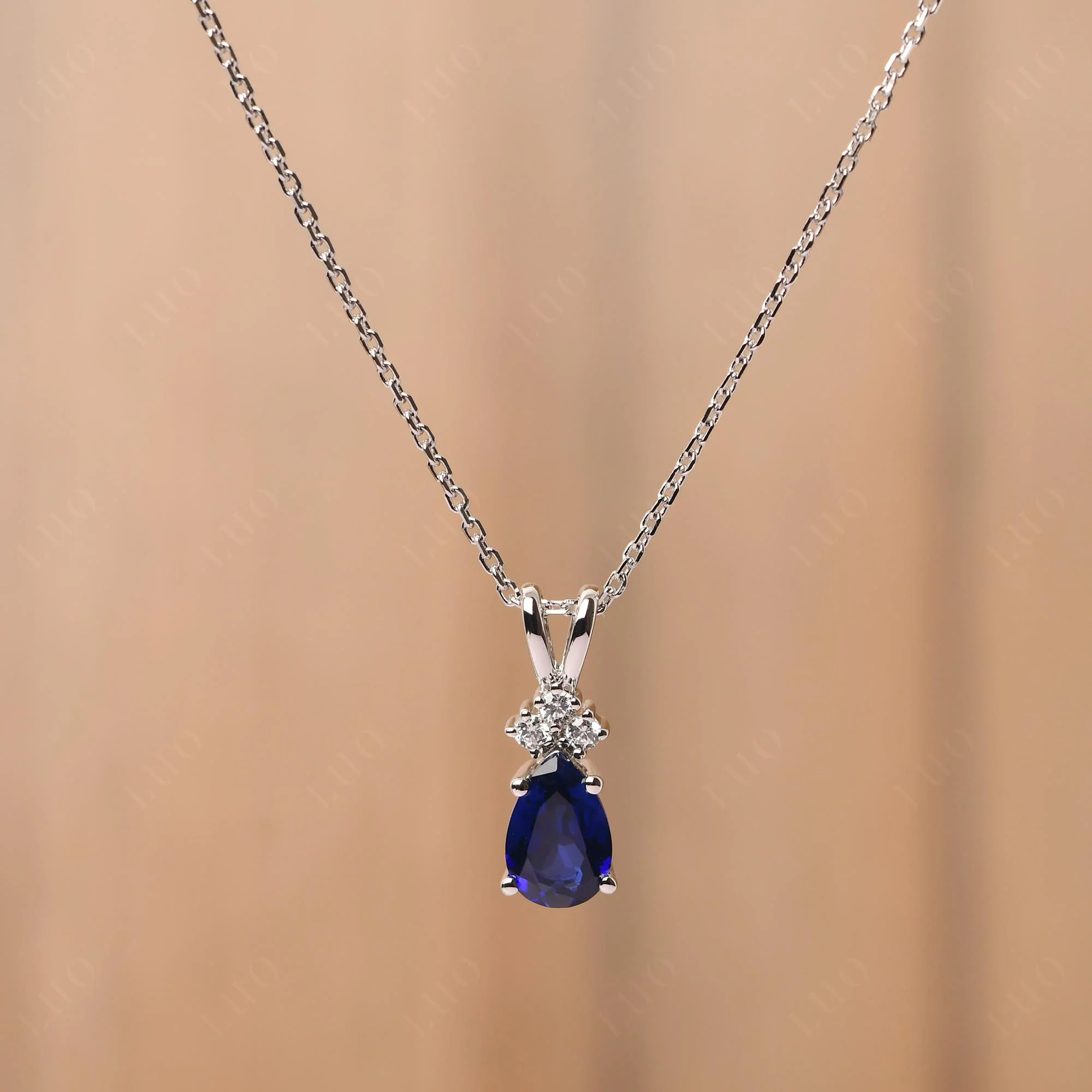 Pear Shaped Sapphire Necklace - Image 10