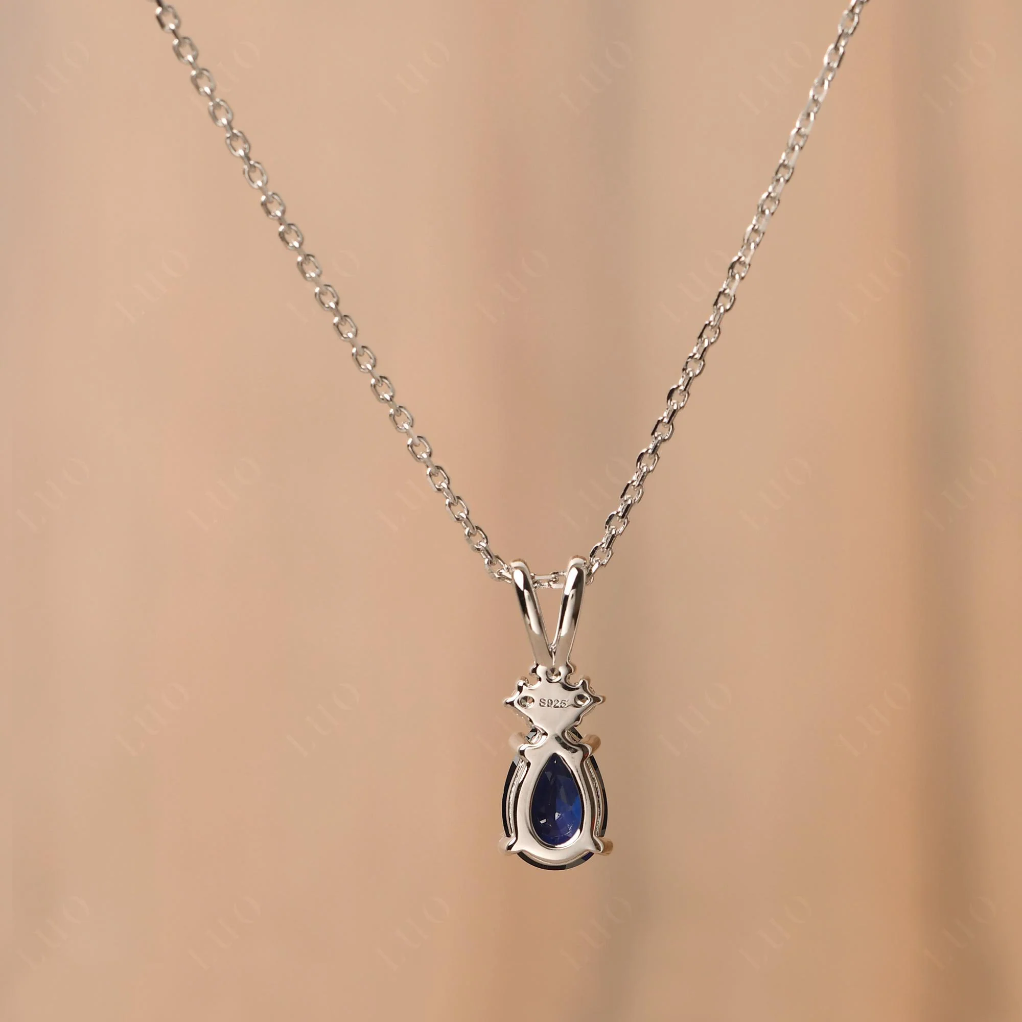 Pear Shaped Sapphire Necklace - Image 11