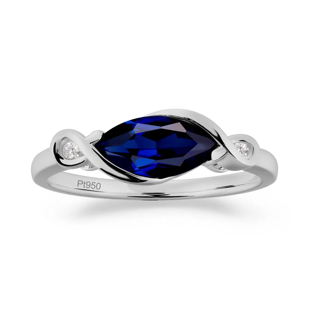 Teardrop Sapphire Pave Bow Ring