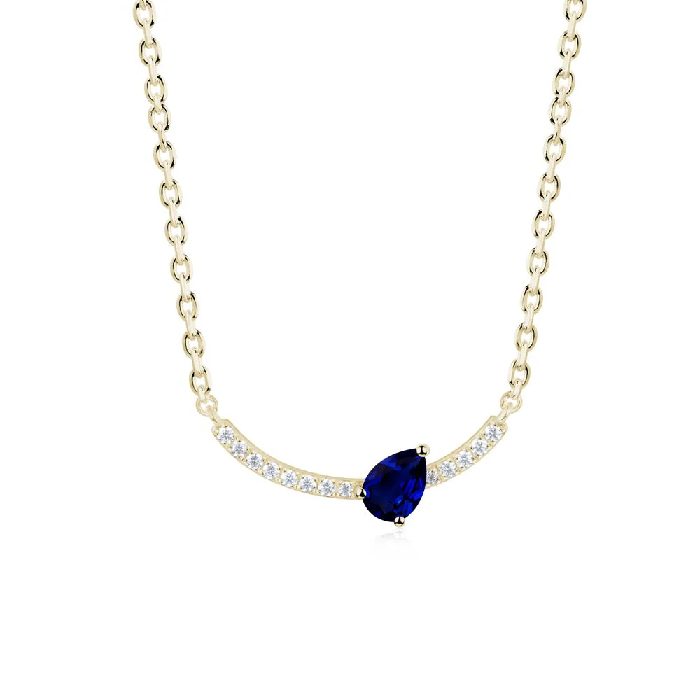 Teardrop Sapphire Smile Necklace