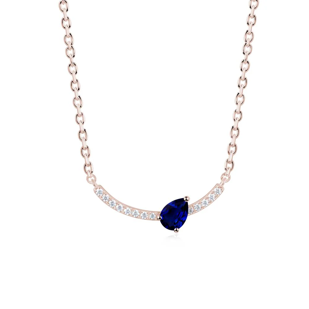 Teardrop Sapphire Smile Necklace - Image 2