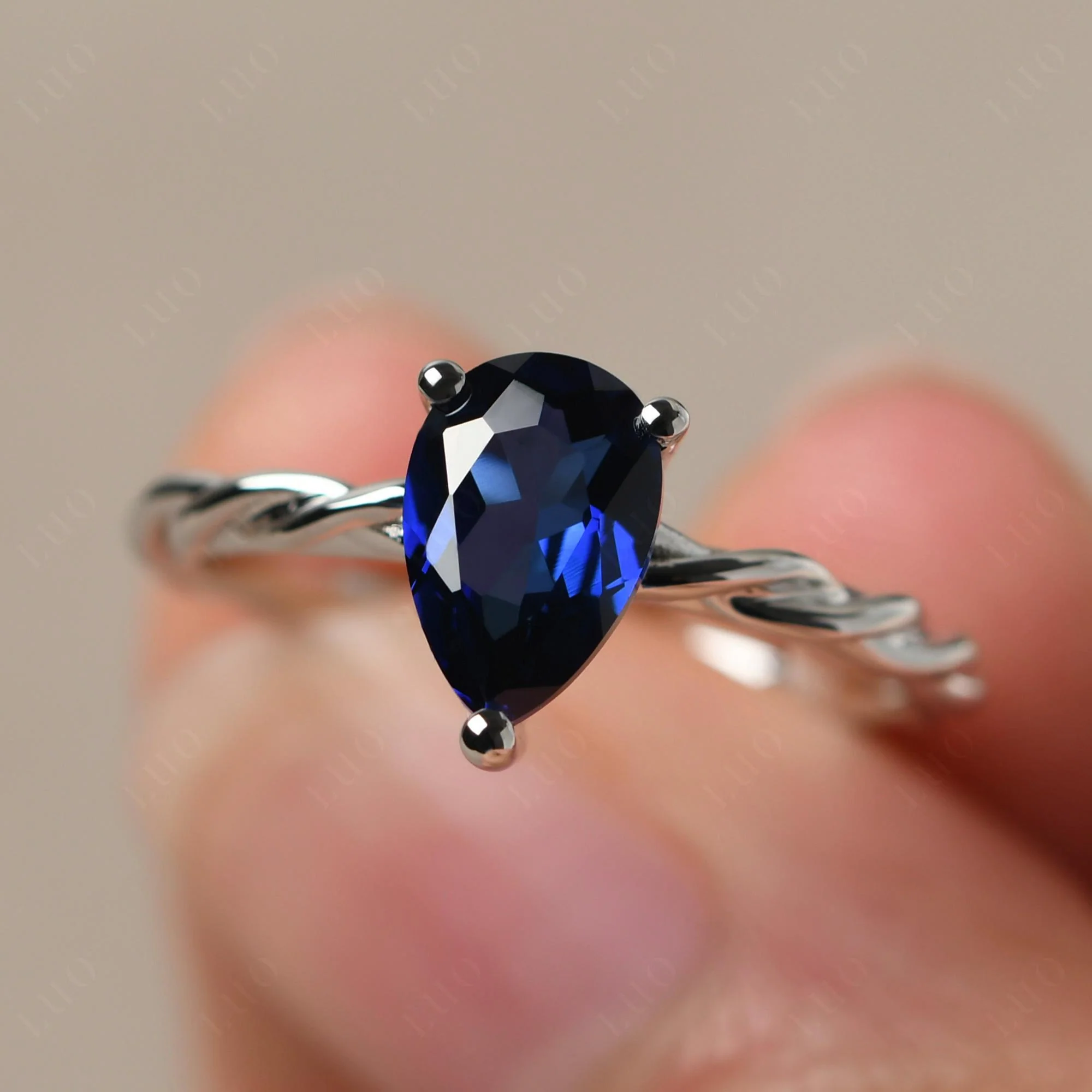 Sapphire Twisted Rope Ring - Image 10