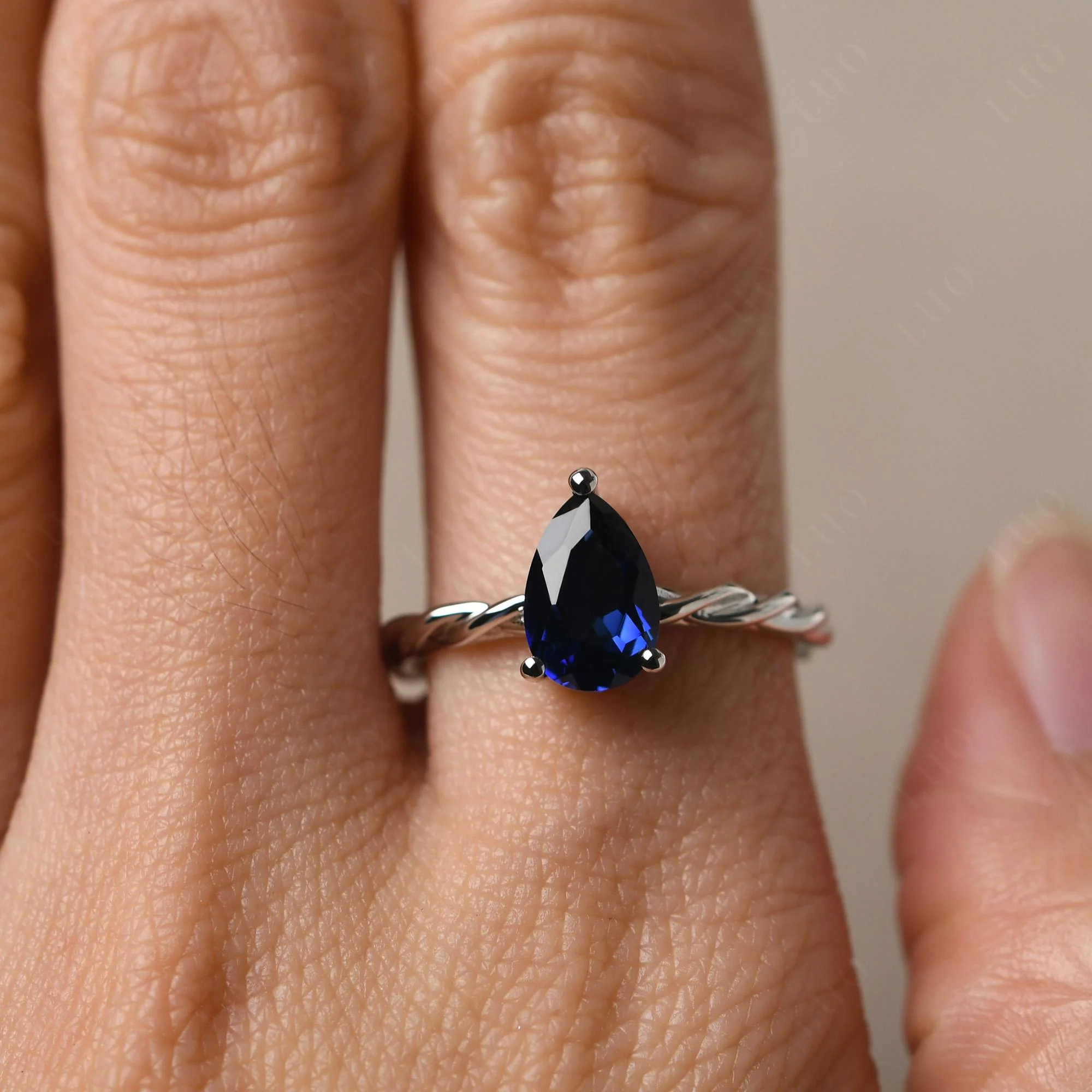 Sapphire Twisted Rope Ring - Image 14
