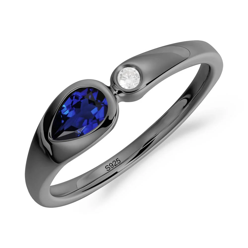 Teardrop Sapphire Toi Et Moi Ring - Image 2