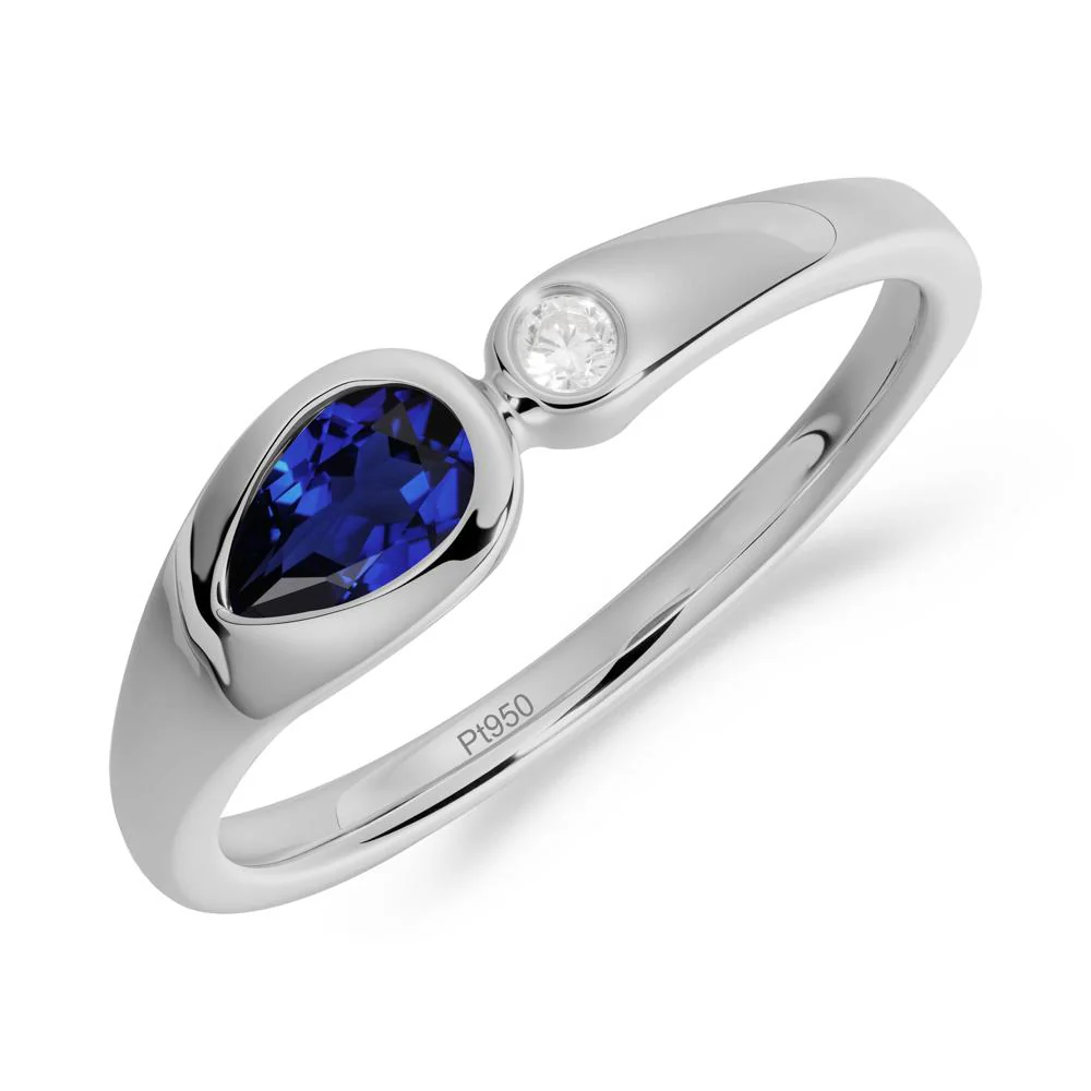 Teardrop Sapphire Toi Et Moi Ring - Image 5