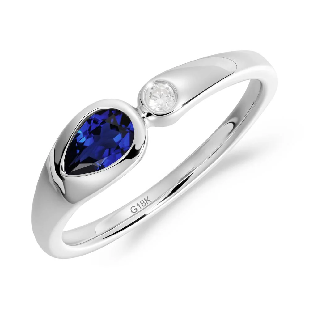 Teardrop Sapphire Toi Et Moi Ring - Image 8