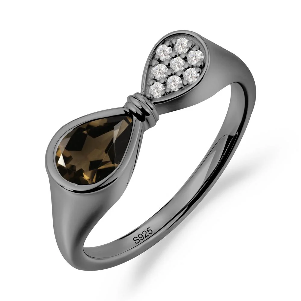 Teardrop Smoky Quartz Infinity Knot Ring