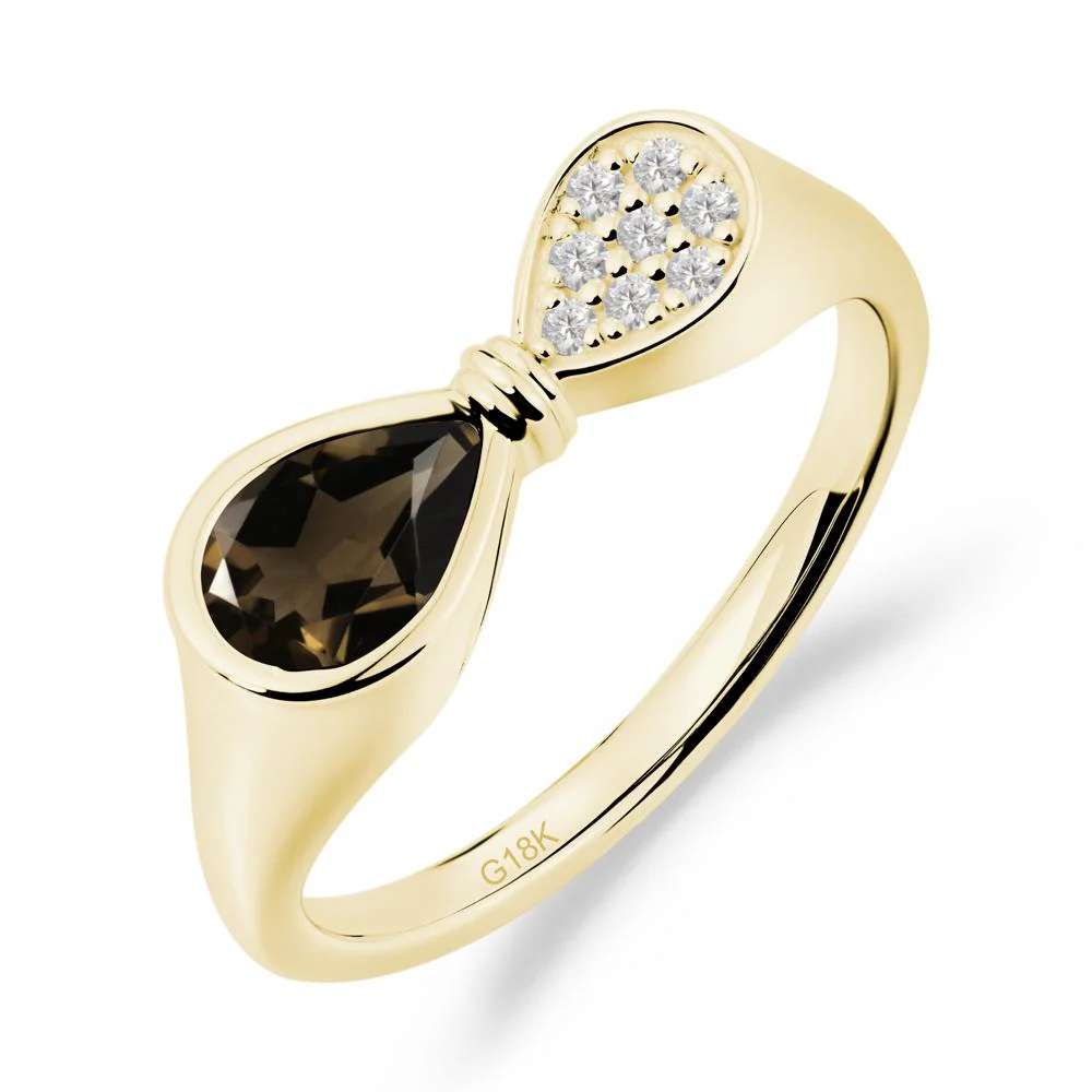 Teardrop Smoky Quartz Infinity Knot Ring - Image 4