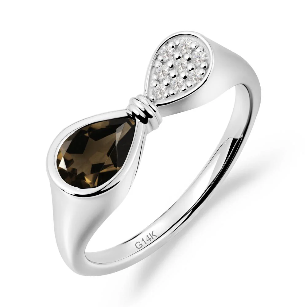 Teardrop Smoky Quartz Infinity Knot Ring - Image 5