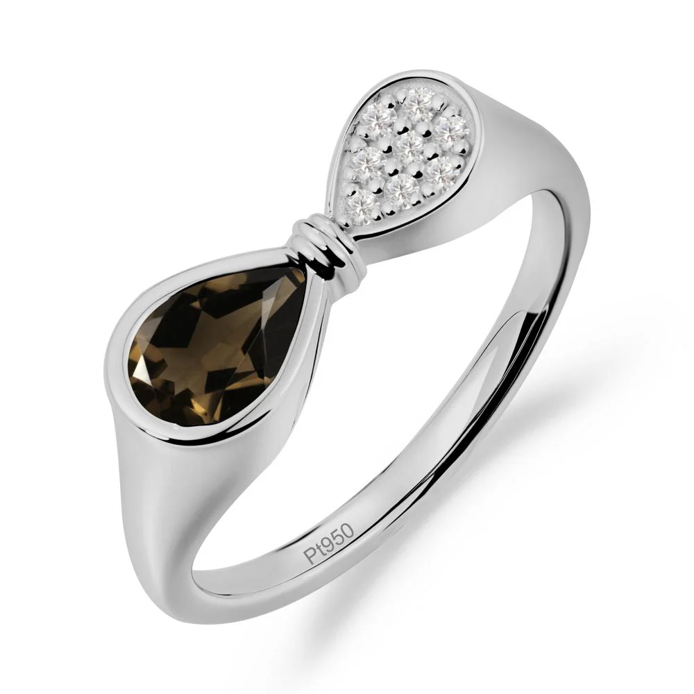Teardrop Smoky Quartz Infinity Knot Ring - Image 6