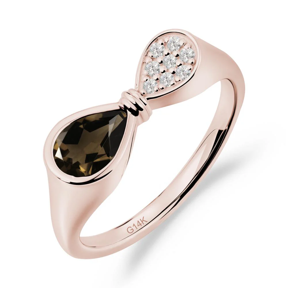 Teardrop Smoky Quartz Infinity Knot Ring - Image 7