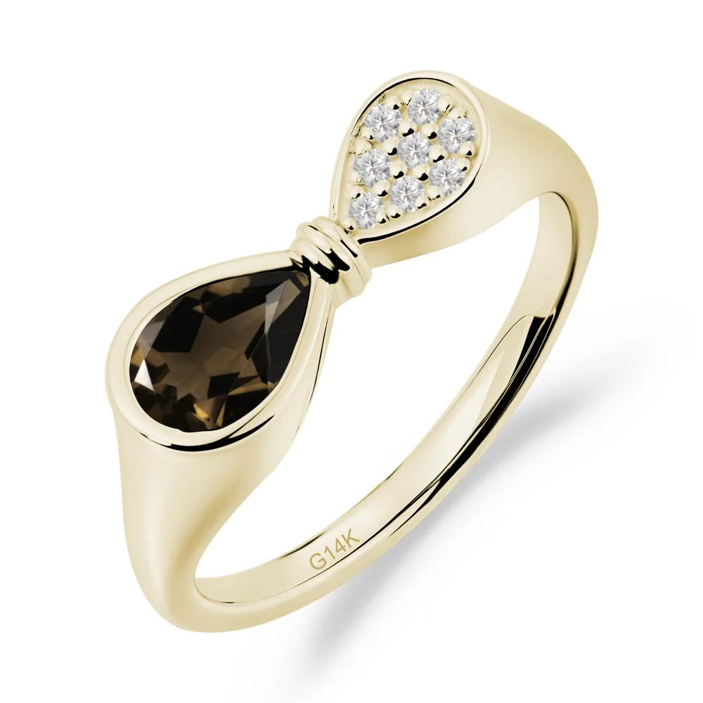 Teardrop Smoky Quartz Infinity Knot Ring - Image 9