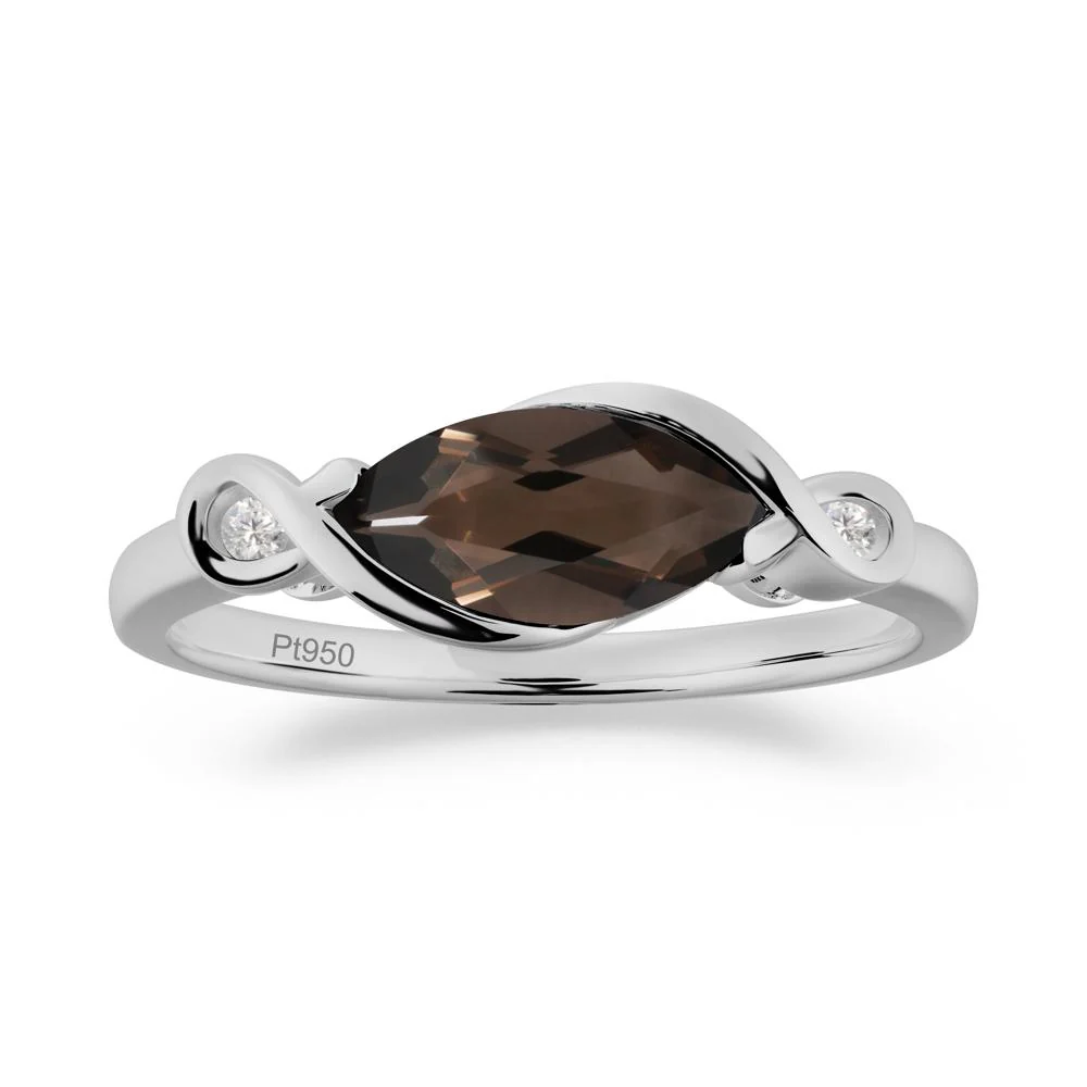 Teardrop Smoky Quartz Pave Bow Ring - Image 6